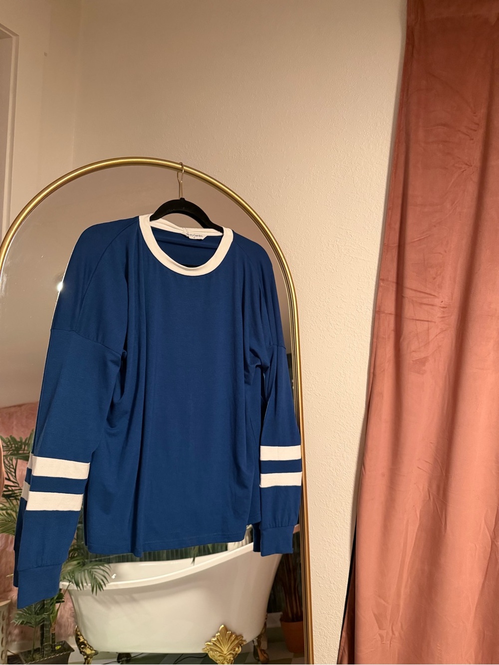 Women's Blue Crewneck Jersey with White Trim